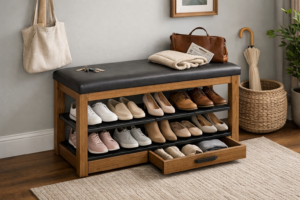 Shoes Rack with Seat Storage and Comfortable Entryway